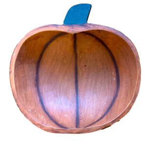Primitive Pumpkin Wooden Trinket Dish
